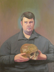Stephen with a skull